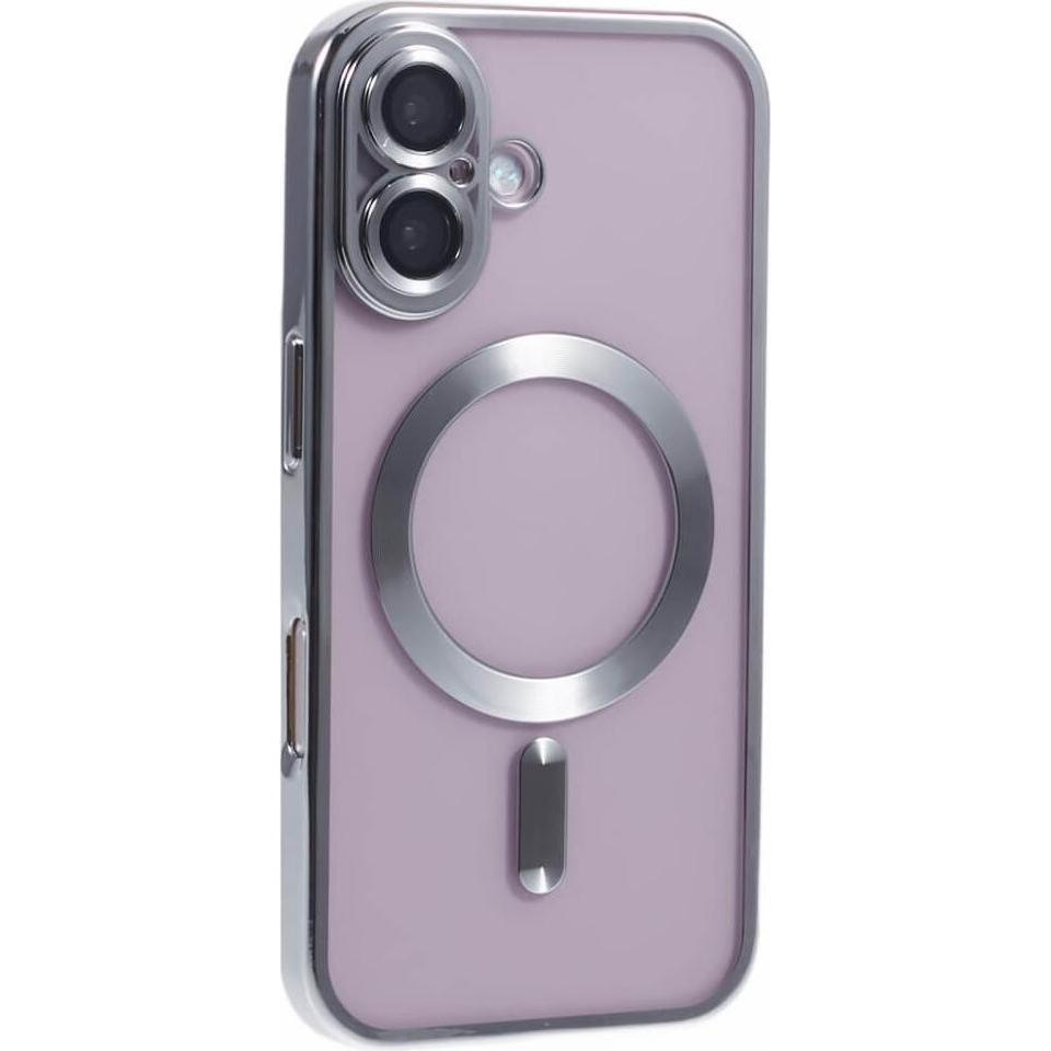 Cover-Discount iPhone 16 - Handyhülle mit metallischem Design & Kameraschutz (Apple iPhone 16), Smartphone Hülle, Silber