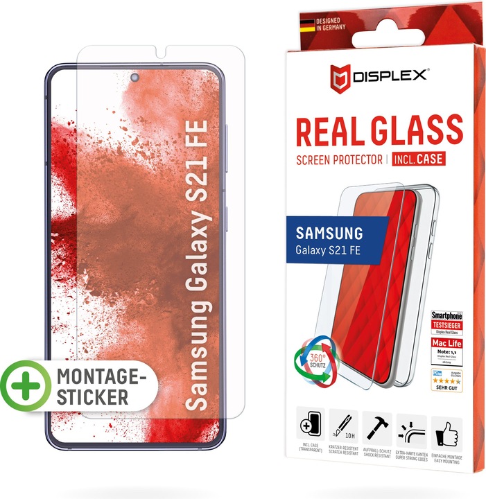 Produktbild Displex Real Glass, Full Cover Panzerglas (1 Stück, Samsung Galaxy S21 FE)