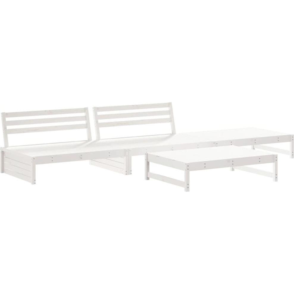 VidaXL, Gartenlounge, 4-tlg. Garten-Lounge-Set Weiss Massivholz Kiefer,Farbe