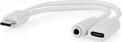 Produktbild Nedis USB-C™ Adapter | USB 2.0 | USB-C™ Stecker | USB-C™ Buchse / 3.5 mm Buchse | 0.10 m | Rund | Ve (0.10 m, USB 2.0, 10 W)