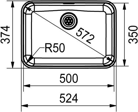 Actual product image Franke Undermount sinks Largo LAX 110 50 (35) (Top-mounted sink, 52.40 cm, 37.40 cm)