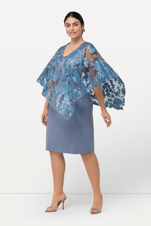 Produktbild Ulla Popken Kleid, Überwurf, Pailletten, V-Ausschnitt, 3/4-Arm (58)