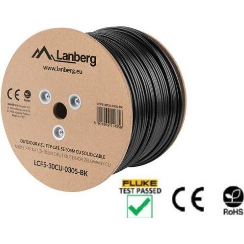 Thumbnail - Lanberg LCF5-30CU-0305-BK Netzwerkkabel F/UTP (FTP) (F/UTP, CAT5e, 305 m), Netzwerkkabel