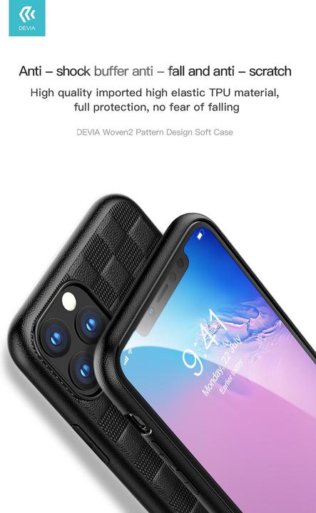 Image du produit Devia Woven2 Design Motif Etui souple iPhone 11 Pro Max noir (Apple iPhone 11 Pro Max)