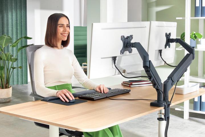 Actual product image Leitz Screen support 2 monitors velvet grey (Table, 32")