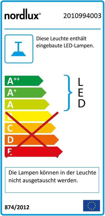 Energie-Label Nordlux Contina, Stehleuchte, Schwarz (G9)
