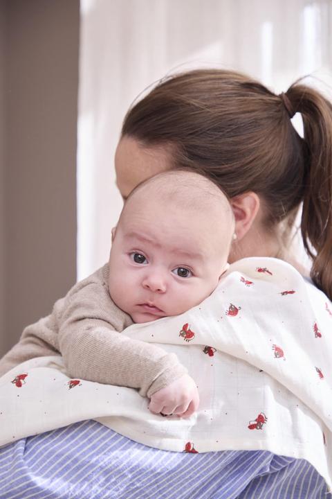 Actual product image Filibabba Muslin Swaddle Diaper 120x120 cm GOTS - Lucky (120 cm, 120 cm)