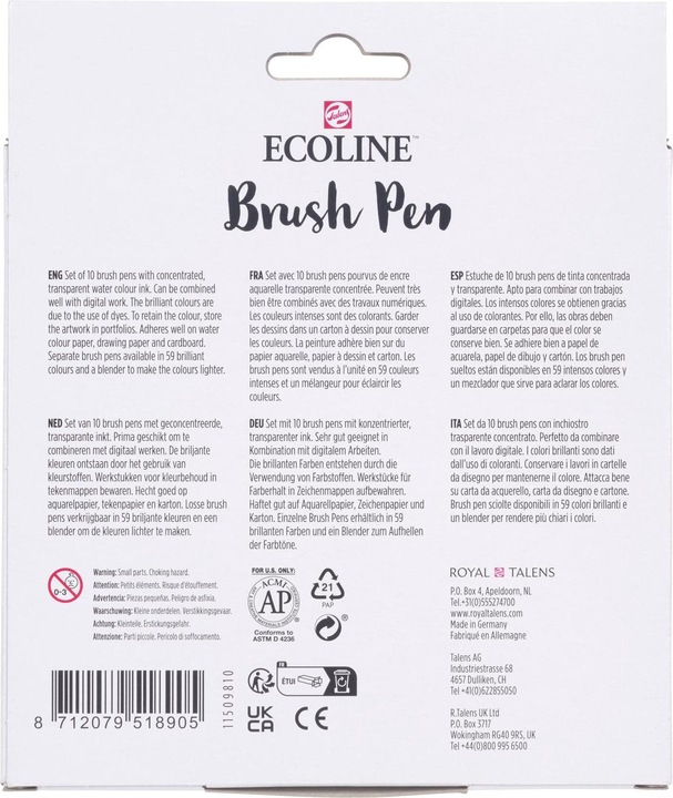 Produktbild Talens Ecoline Brush Pen Set (Mehrfarbig, 10 x)