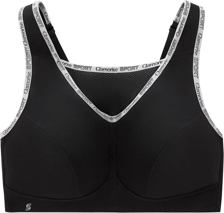 Actual product image Glamorise Nobounce Camisole 1066 Womens NonWired Sports Bra Black 95H Black 95H (95 H)