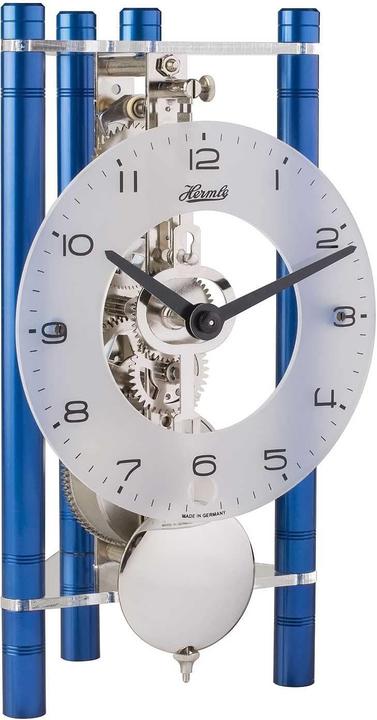 Hermle Squelette de table avec colonnes anodisées, cadran arabe et verre