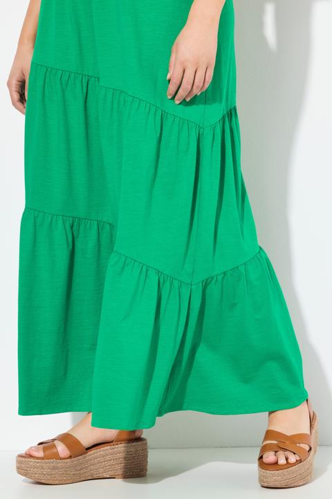 Actual product image Ulla Popken Asymmetric Flounce Panel Elastic Waist Skirt (54)