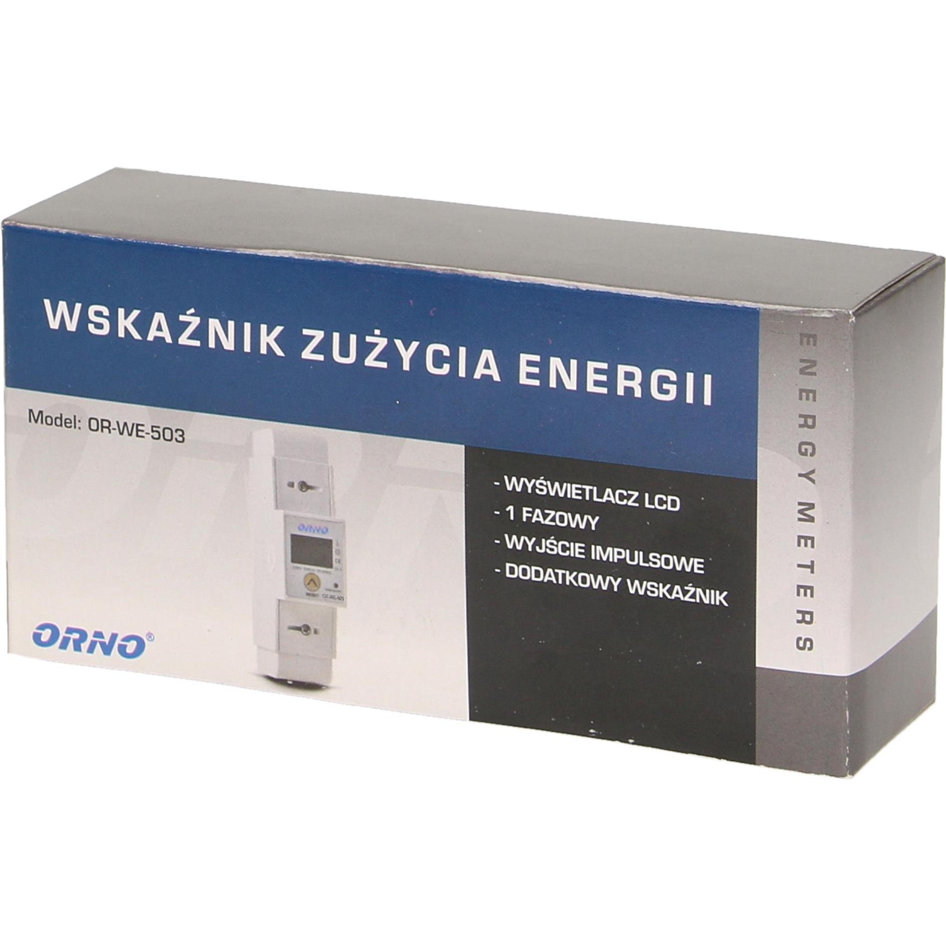 Thumbnail - Orno, Energiemessgerät, 1 Fazowy Wskaźnik Zużycia Energi