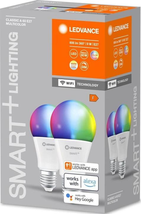 Image du produit Ledvance Smart+ Wifi Classic (E27, 806 lm, 2x)