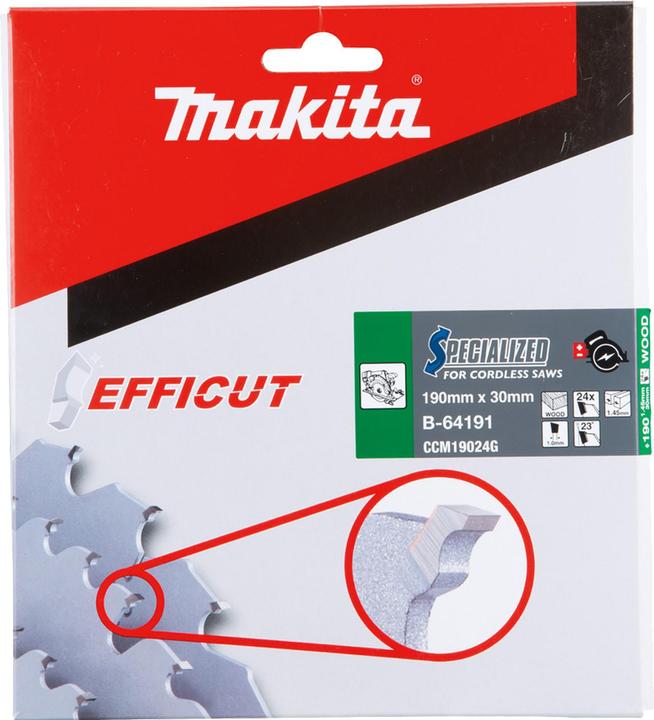 Actual product image Makita EFFICUT saw blade 190x30mmx24teeth