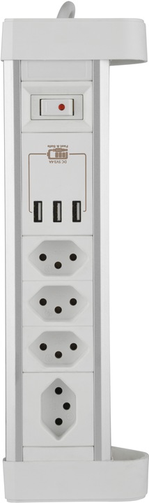 Actual product image Schönenberger Table socket strip (7 x, Type 13, USB-A, 2 m)