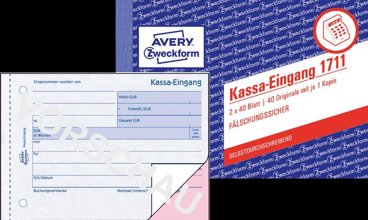 Avery Ontvangstbewijs DIN A6 liggend 2 x 40 vellen (80 x)