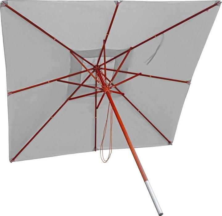 Image du produit Swisshandel24 Gastronomie Parasol en bois, Parasol de jardin, Polyester/bois 14kg, carré 3x3m corde antichoc - h (3 m)