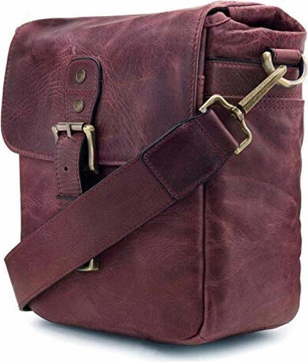 MegaGear Borsa Messenger per Fotocamera in Pelle Mini Top Grain Torres (Kamera Schultertasche)