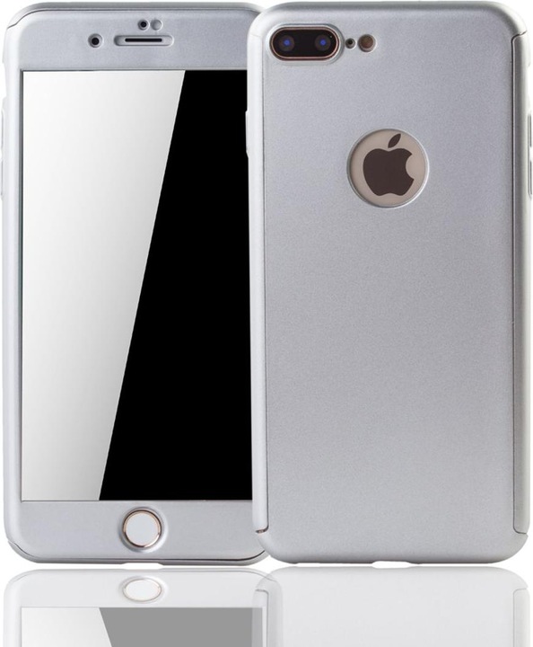 Actual product image König Design Protective Mobile Case for Apple iPhone 7 Plus Full Case Cover Screen Protector Silver (Apple iPhone 7 Plus)