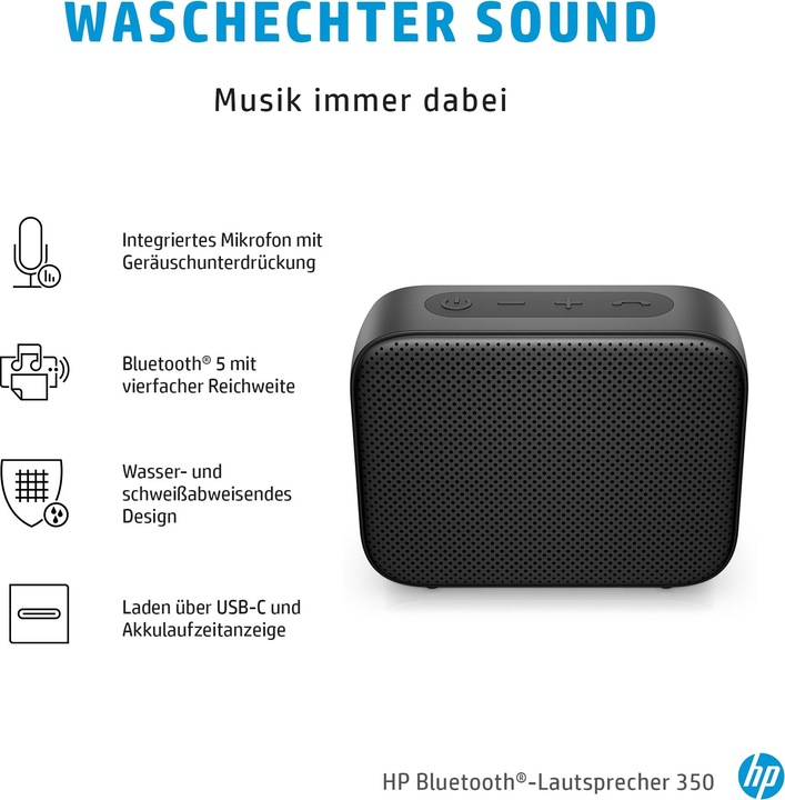 Image du produit HP Bluetooth-Lautsprecher 350 (25 h, Fonctionnement sur piles)