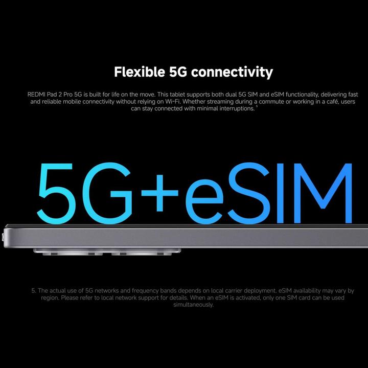 Actual product image Xiaomi Redmi Pad 2 Pro 5G 5G 128 GB - Graphit Grey (5G, 12.10", 128 GB, Dark grey, Graphite gray, Graphite grey)