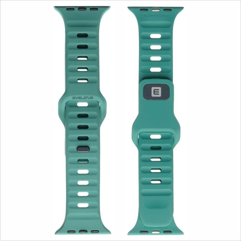 Evelatus Strap Watch 42/44/45 Sport Silicone Loop Green (Silicone), Cinturini per orologi, Verde
