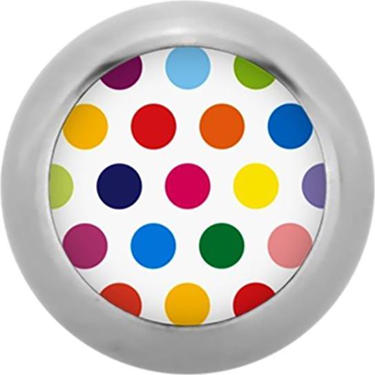 Image du produit Star Piercing Micro boule High Polished avec Polka Dots blanc/couleur (sans laiton, Acier chirurgical 316L)