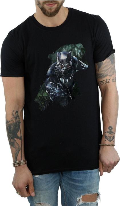 Actual product image Mens Black Panther Wild Silhouette T-Shirt (S)