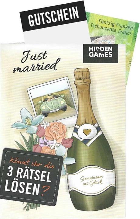 Actual product image Hidden Games Just Married (wedding card) - puzzle card (Danish, 1 Players)