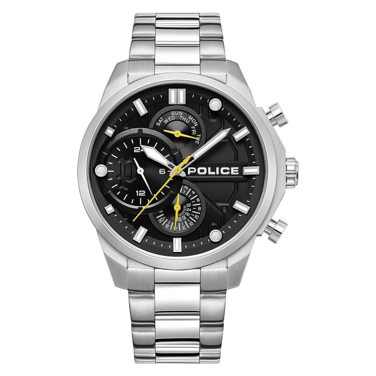 Police, Armbanduhr, Reactor, Silber, (Chronograph, 44 mm)