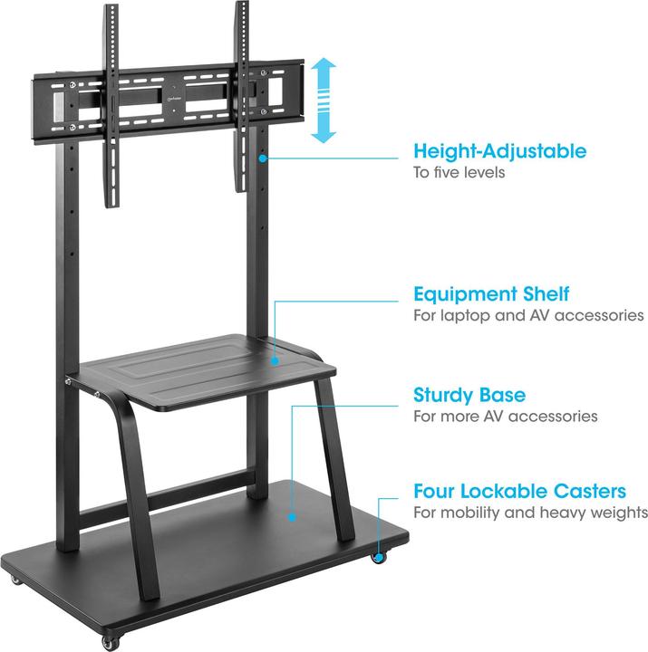 Image du produit Manhattan Support TV multimédia (Universel, 100", 150 kg)