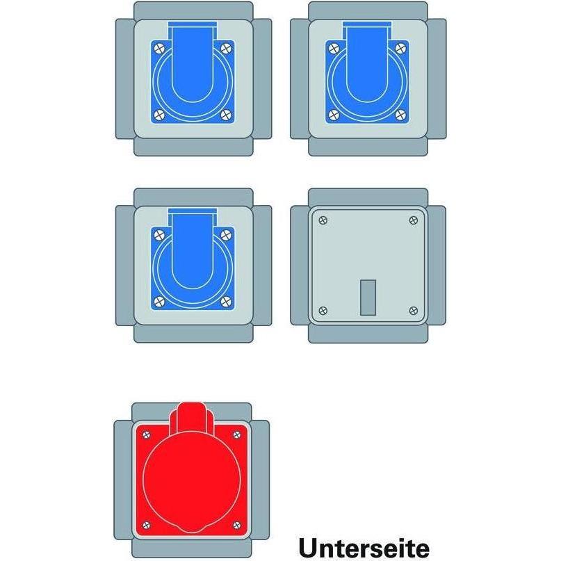ABL, Steckdose, Energiewürfel mit 3 x SCHUKO-Steckdosen, 1 x CEE 5/16A 400V 6h, IP44