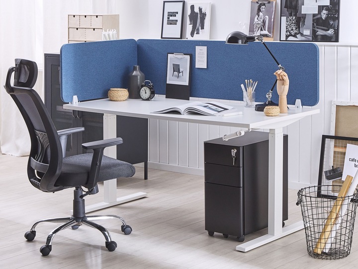 Produktbild Beliani Schreibtischtrennwand blau 72 x 40 cm WALLY (72 x 40 cm)