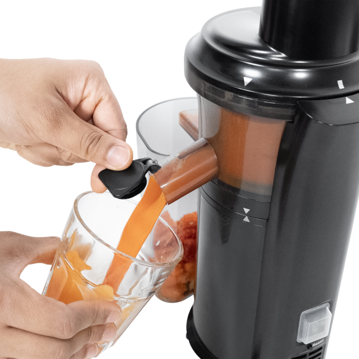 Image du produit KLAMER Slow Juicer Gemüse und Obst, Entsafter mit Rückwärtsgang, elektrische Fruchtpresse