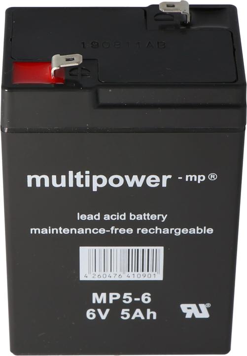 Produktbild Multipower Akku MP5-6 mit Faston 4,8mm Steckkontakt (6 V, 5 Ah)