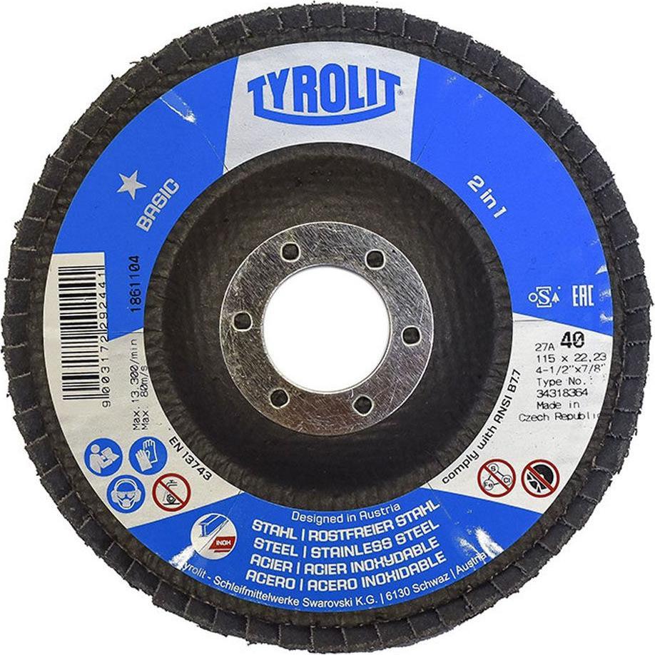 Tyrolit, Abrasivi, Flap disc 27 cla ø115 x 22,23 mm (27)