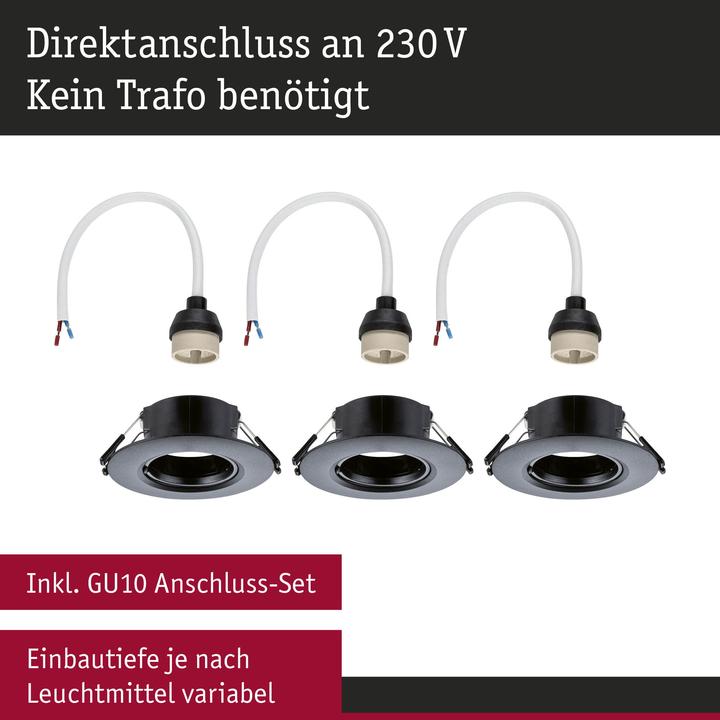 Produktbild Paulmann Einbauleuchte 3er-Pack starr (GU10)