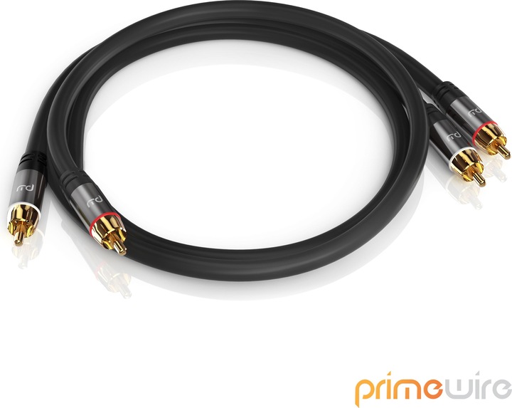 Image du produit Primewire Câble audio RCA stéréo, RCA, câble audio hi-fi à blindage multiple, 2X RCA à 2X RCA (0.50 m, RCA)