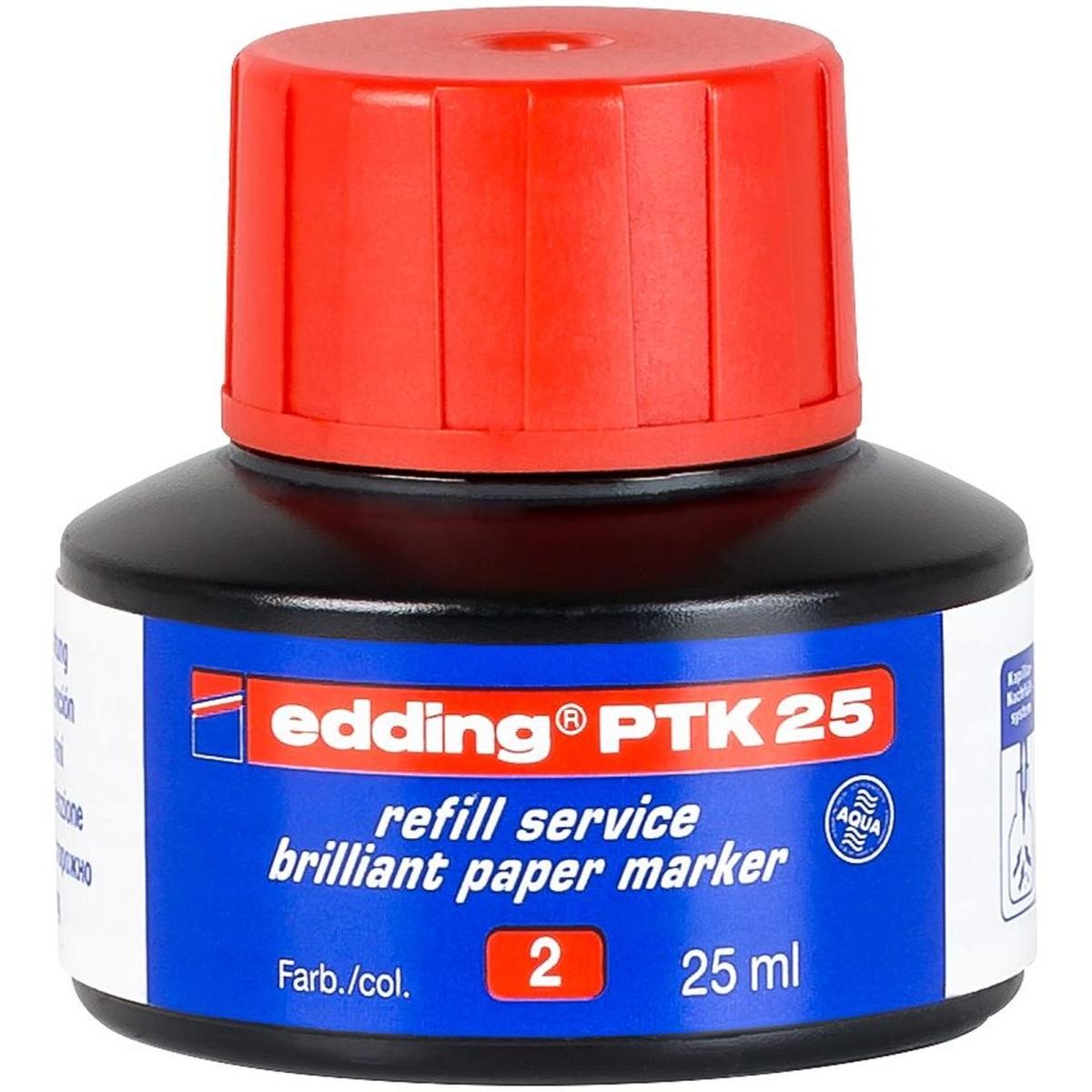 Edding, Marker, Nachfülltusche 25ml, rot (Rot, 1 x)