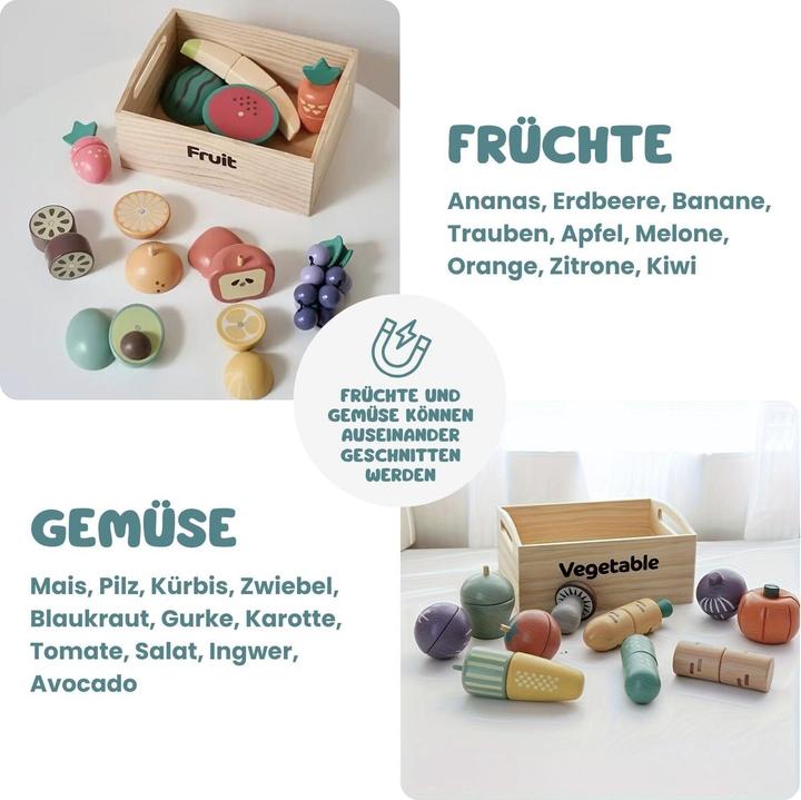 Image du produit Hermex Holz-Kaufladen mit Zubehör Kinder Marktstand Kaufmannsladen