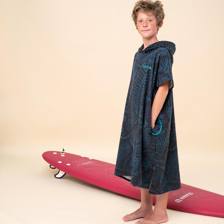 Produktbild Olaian Surf-Poncho Kinder 135–160 cm 550 Tiger schwarz