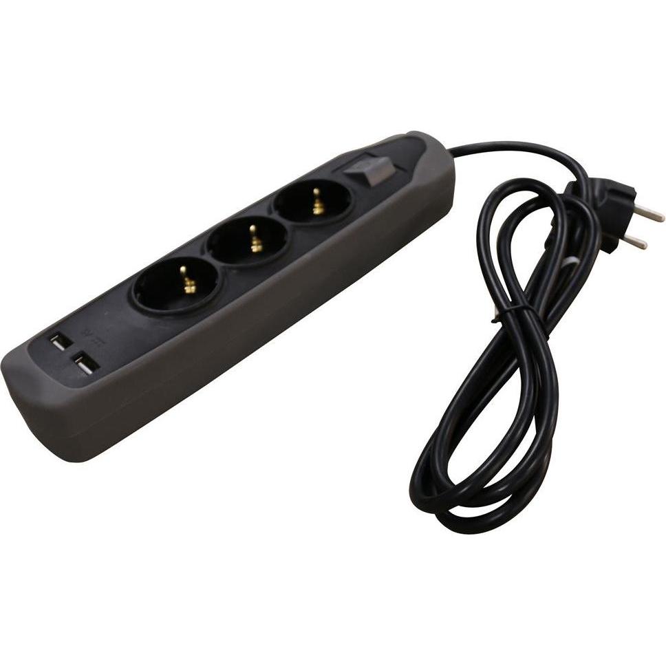 Relectric, Ciabatta multipresa, RELEC492220 Steckdosenleiste 1,5 mtr 3fach 2x USB (3 x)