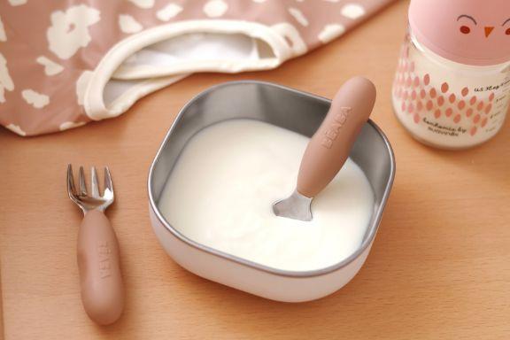 Actual product image Beaba Edelstahllernset (Gabel+Löffel) braun