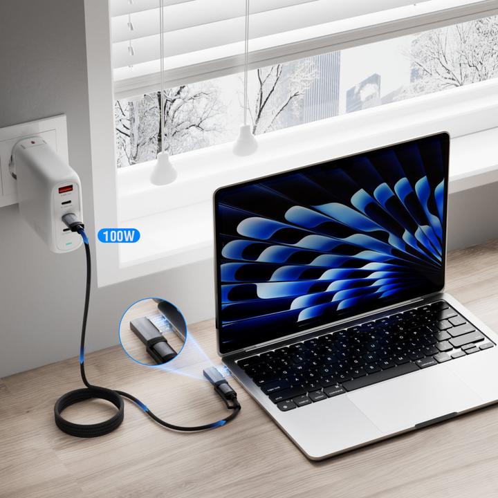 Actual product image 4smarts MagSafe 3 Adapter + USB-C Kabel (2 m, USB 3.2 Gen 1, 100 W)