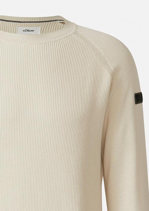 Actual product image s.Oliver Strickpullover Strickpullover mit Raglanärmeln und Logo-Patch (L)