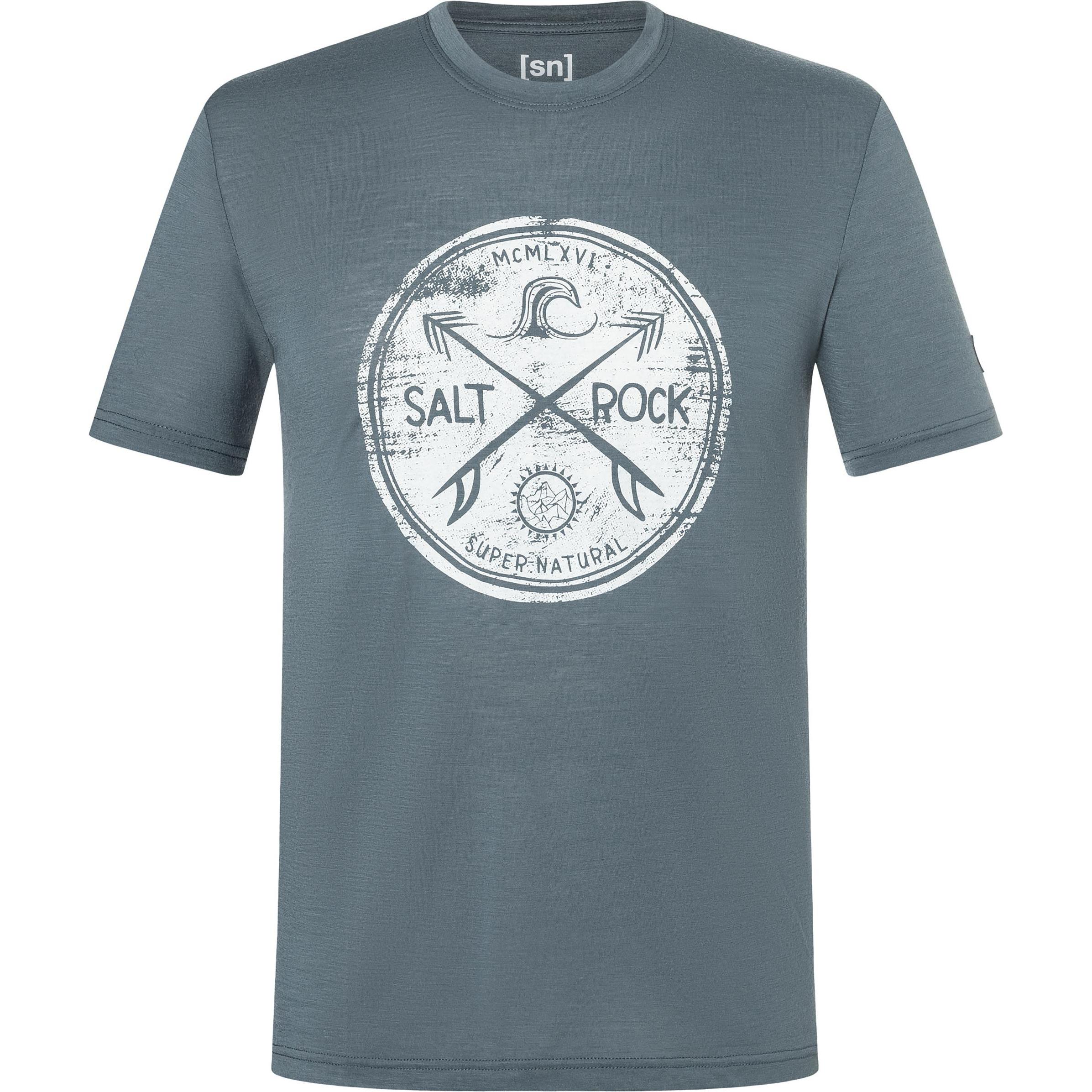 Super Natural, Herren, Sportshirt, Salt & Rock Tee (L), Blau, L