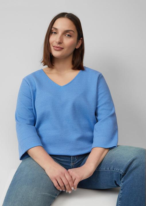 Immagine prodotto S.Oliver Sweatshirt Strukturiertes Jersey-Sweatshirt mit V-Ausschnitt und 3/4-Ärmeln (46)