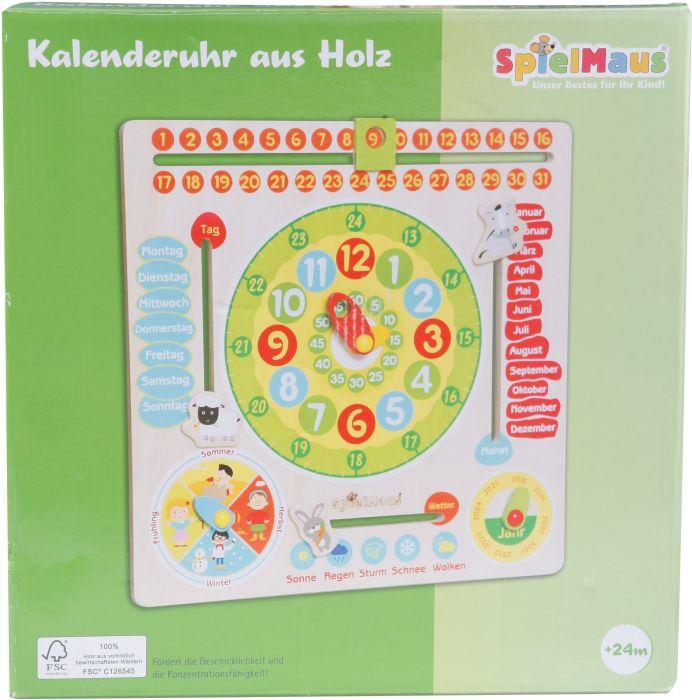 Image du produit Spielmaus SMH Horloge calendrier en bois 30x30cm (Allemand)