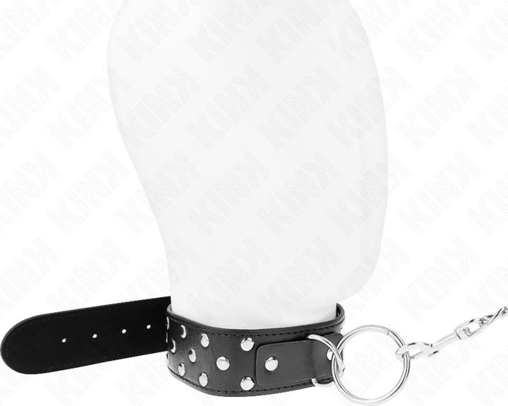 Produktbild Kink RING NIETEN BAND HALSKETTE MIT GÃoeRTEL 65 CM SCHWARZ VERSTELLBAR 36-50 CM X 3,8 CM