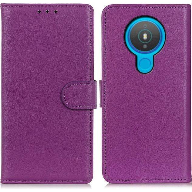 Thumbnail - MU Classic Litchi Leder Bookcover Series (Nokia 1.4), Smartphone Hülle, Violett
